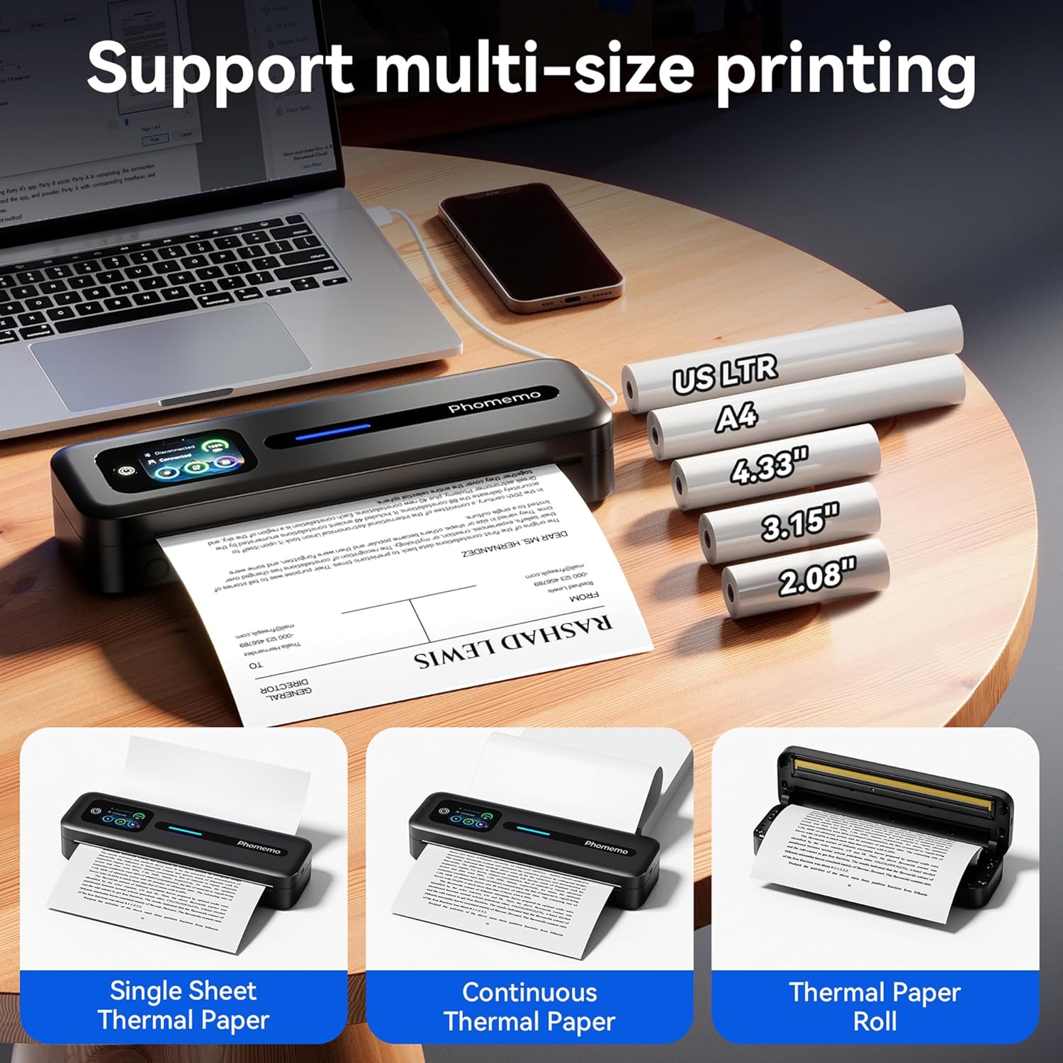 🚨 CLEAROUT DEAL | Premium Phomemo M832D Mini Wireless A4 Document Printer – BUY NOW ✨