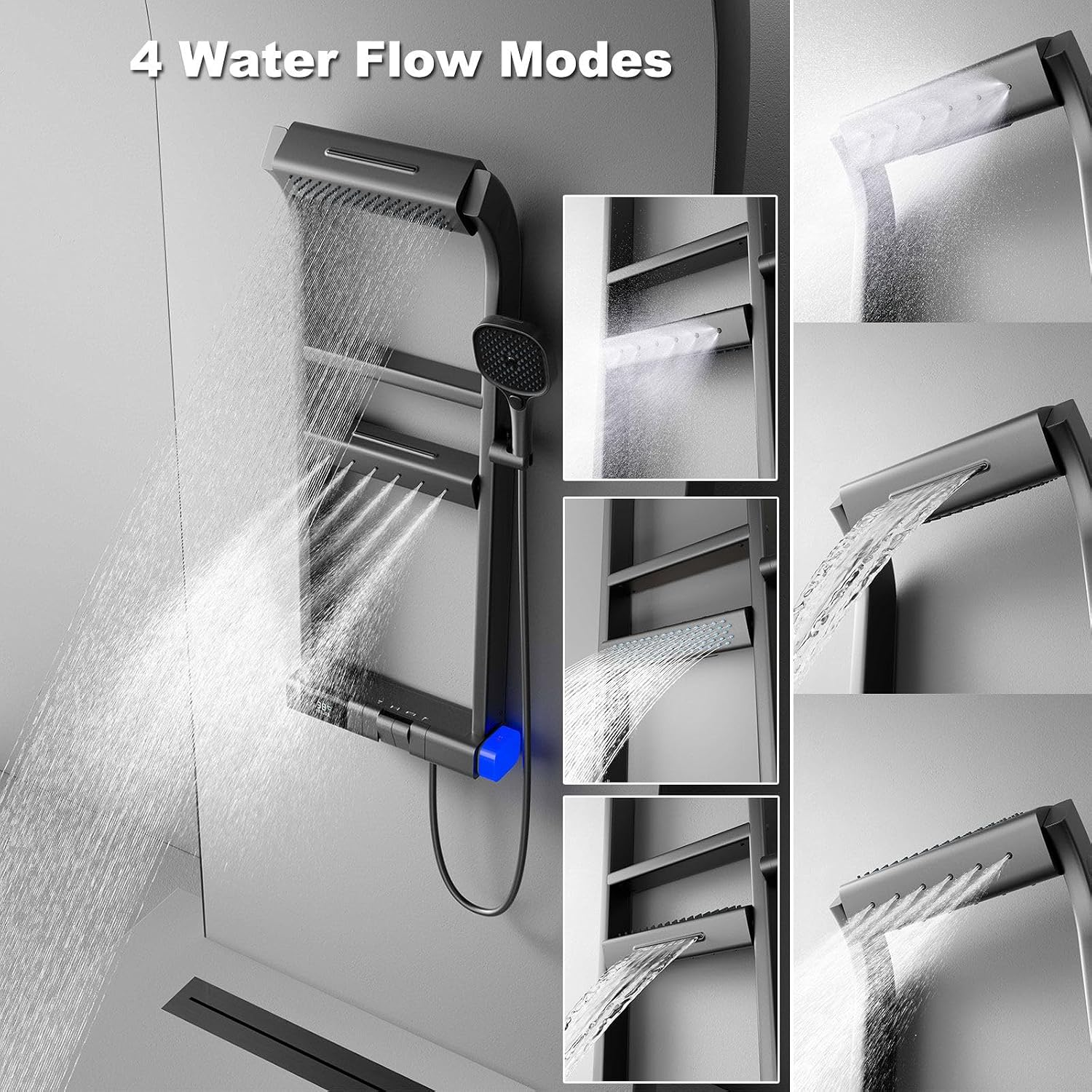 ⚡Limited Time Deal | Smart 6-in-1 Thermostatic Shower Tower Panel Set, LED Temp Display Piano Keys Faucet - Best Price Online