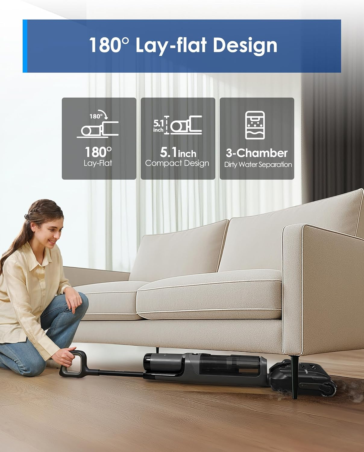 🚨 [CLEARANCE SALE] Tineco Floor ONE i6 Stretch 2-in-1 Smart Cordless Wet Dry Vacuum, 180° Reclining Floor Washer for Home & Pet Hair 🏷️