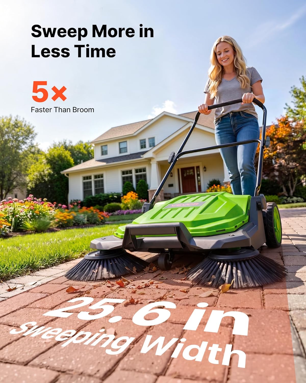 🔥Summer Sale🔥VEVOR Walk-Behind Hand Push Floor Sweeper