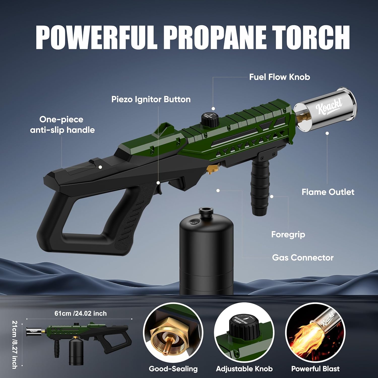 🔥Summer Sale🔥KOACKL Propane Torch Gun | Adjustable Flame Thrower Gun