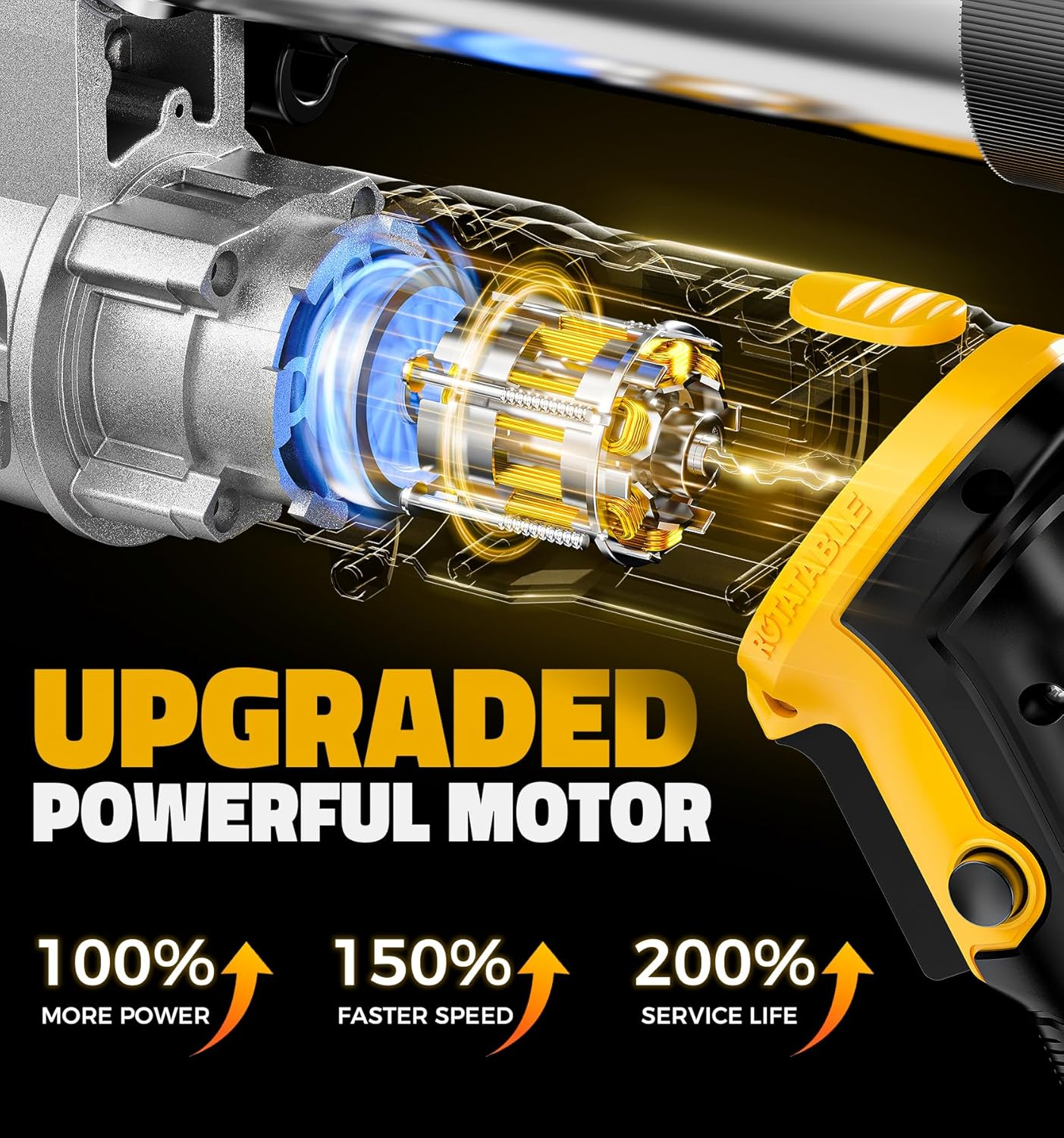 💪Summer Clearance⚡Ecarke 12000PSI Cordless Grease Gun Compatible with DeWalt 20V or Milwaukee 18V Battery, Dual Grip Electric Grease Gun with 39" Hose(Tool Only)