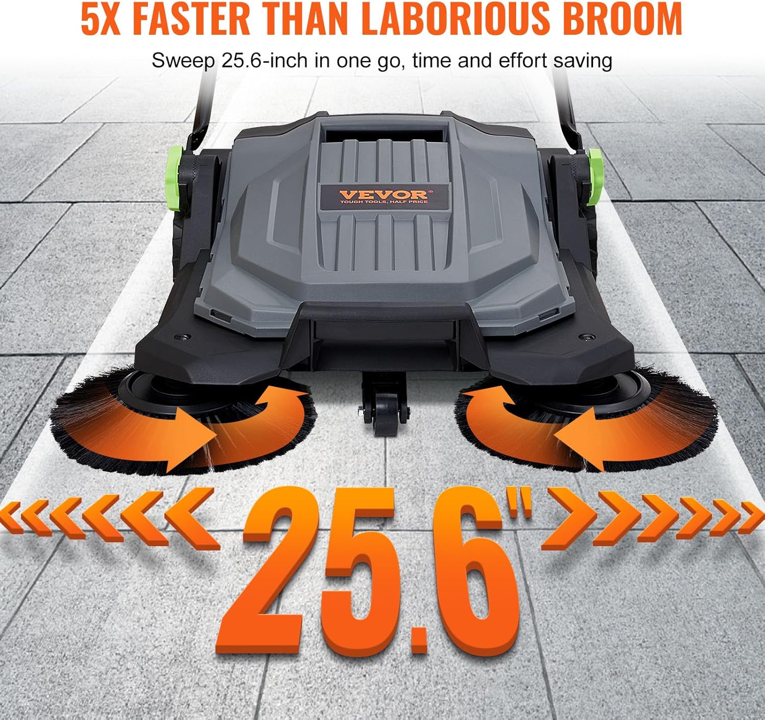 🔥Summer Sale🔥VEVOR Walk-Behind Hand Push Floor Sweeper