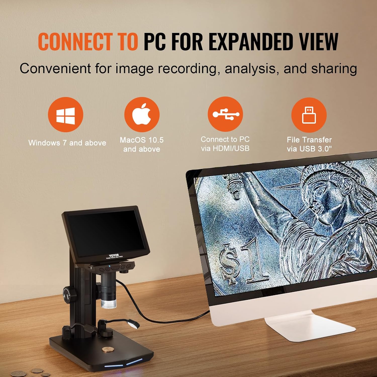 🔥Summer Sale🔥VEVOR 7" HDMI LCD Digital Microscope