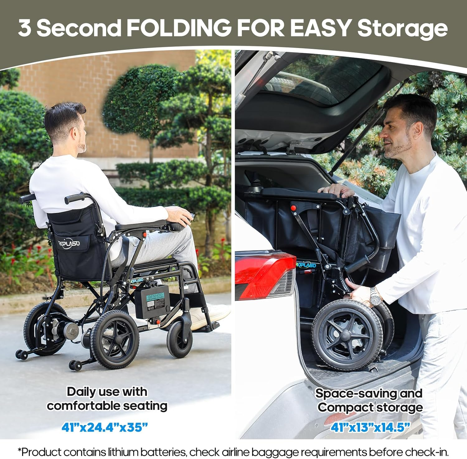 💥 [Flash Sale] Carbon Fiber Pattern Electric Wheelchair for Adults, Foldable Motorized Wheelchair 15 Miles Range, 286 lbs Heavy Duty Capacity