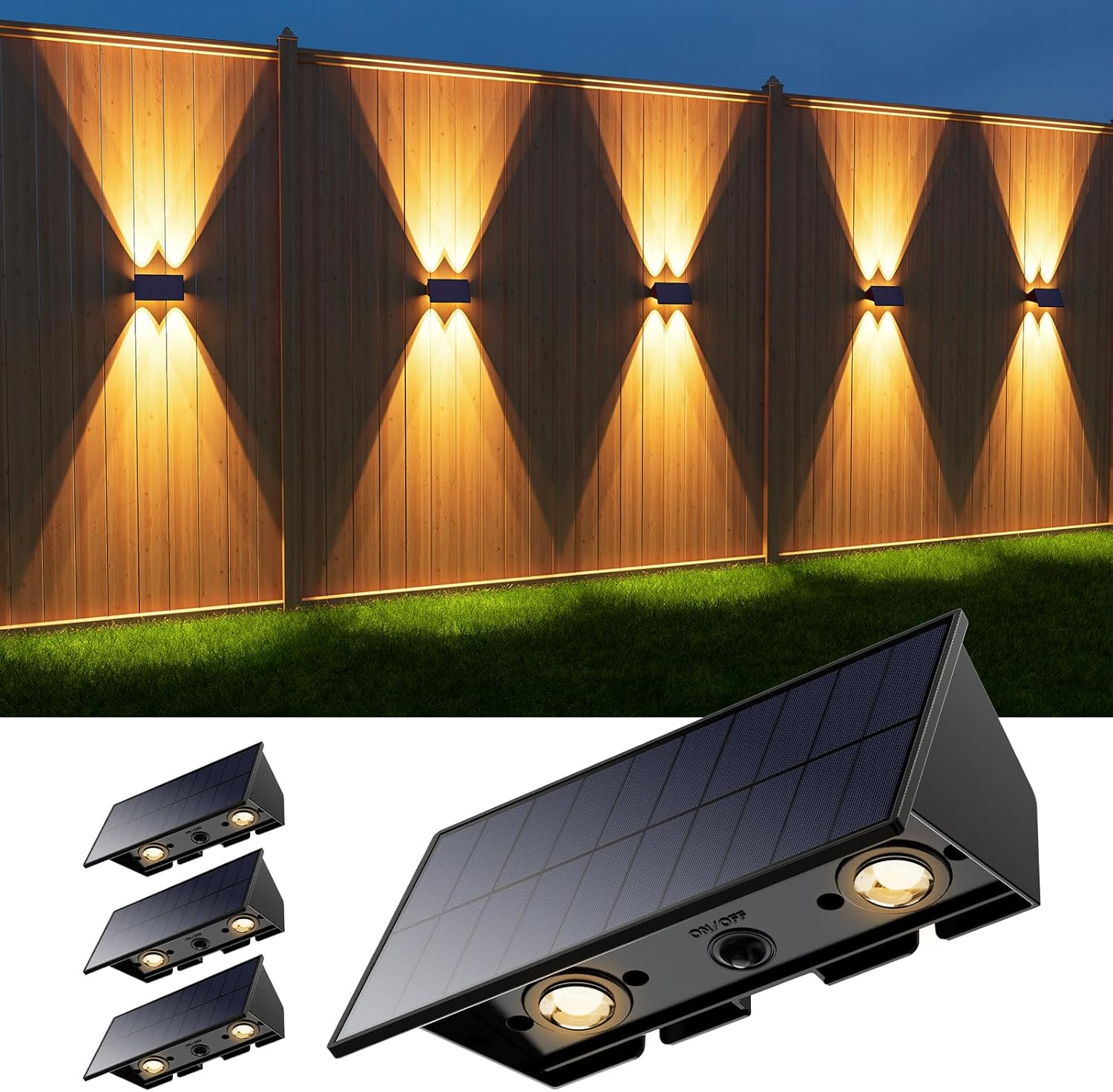 🏡[Online Exclusive] 12 Pack Solar Up and Down Wall Lights - Outdoor Waterproof Decorative LED Lamps for House Exterior, Fence & Patio [🔥Top Rated]
