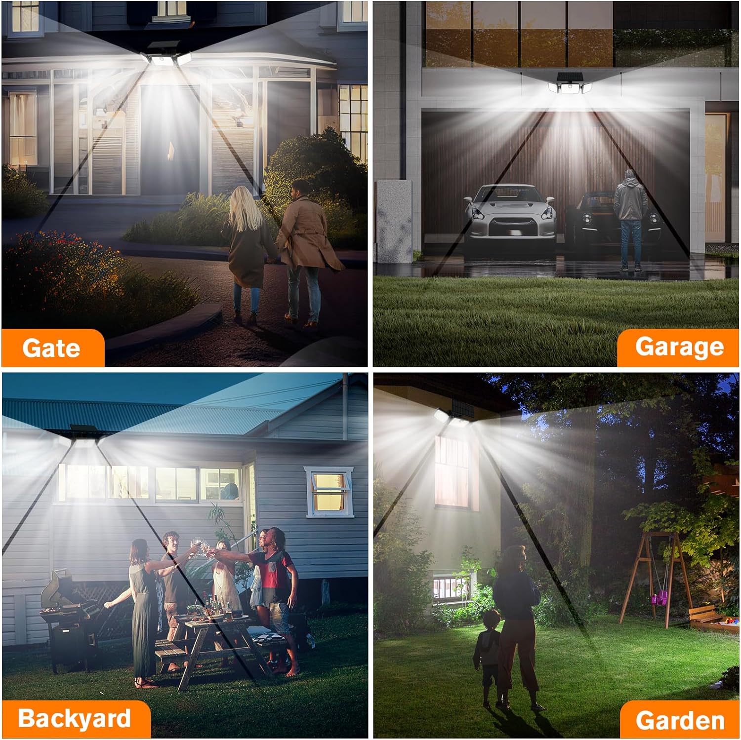 🔥Summer Sale🔥Solar Lights Outdoor, Quick Charge Solar Motion Deck Lights Outdoor for Deck with High Brightness