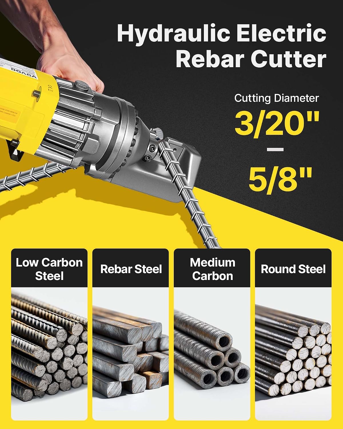 🔥Summer Sale🔥VEVOR Electric Hydraulic Rebar Cutter 900W 110V - Portable