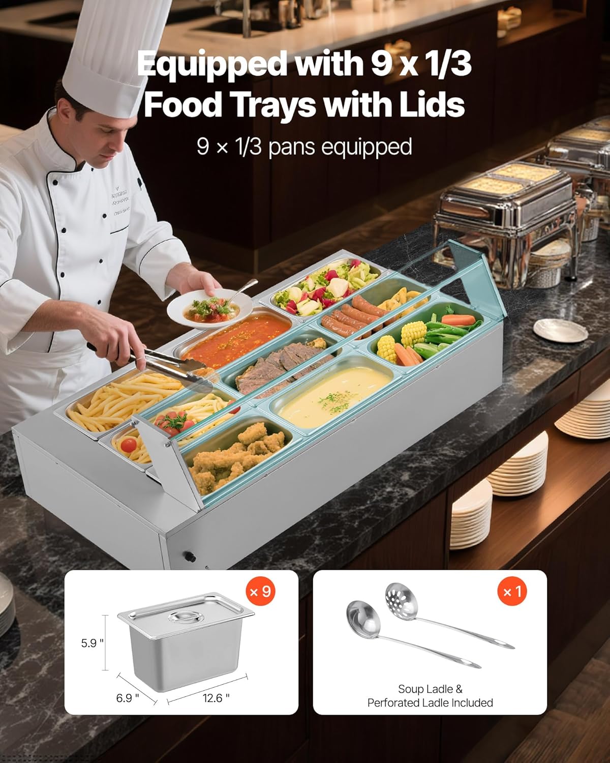 9-Pan Commercial Food Warmer