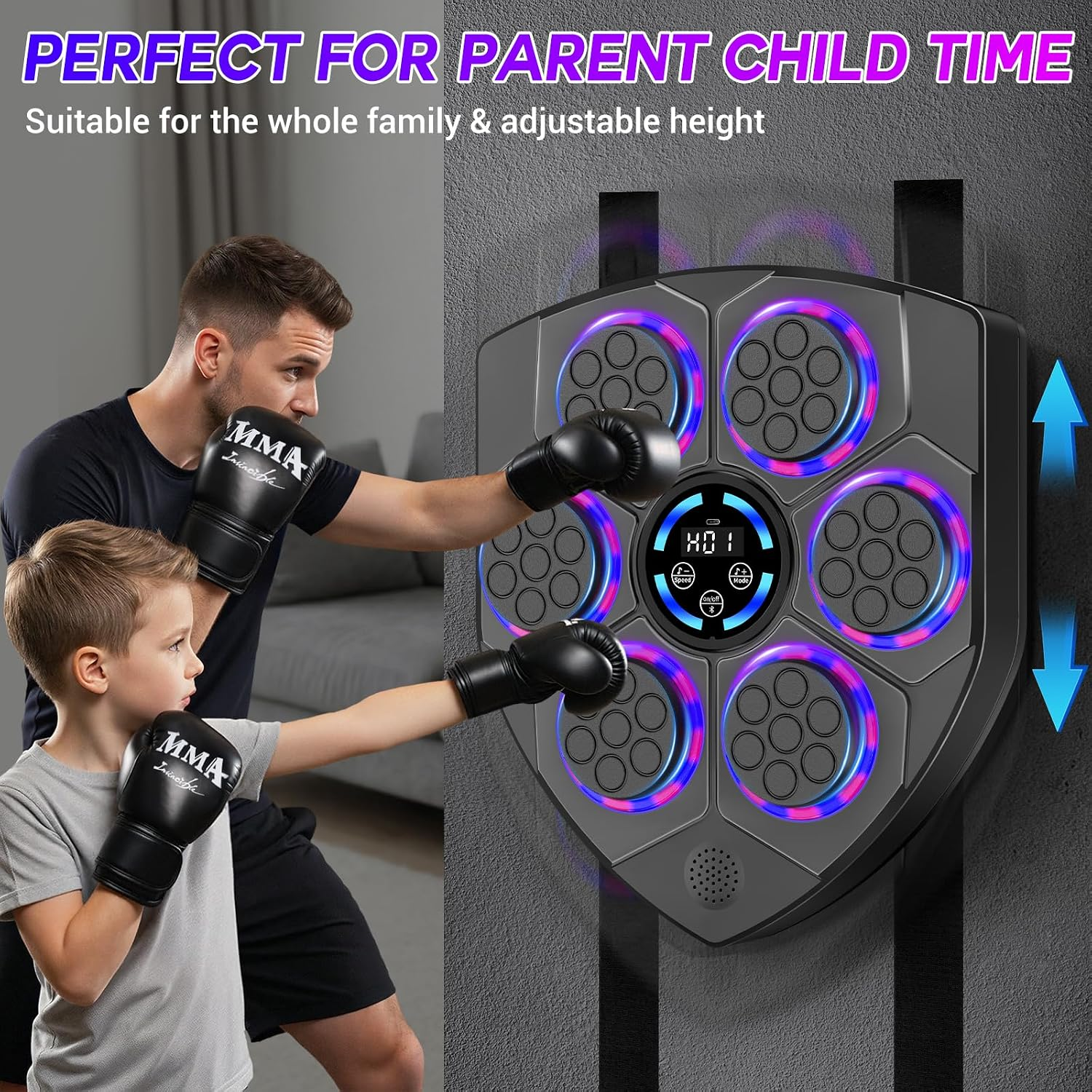 🎵Limited Time Offer🥊TGLLM Music Boxing Machine with Gloves - Smart Wall Mounted Electronic Boxing Target with Bluetooth, 9 Modes & 9 Speeds for Home Workout