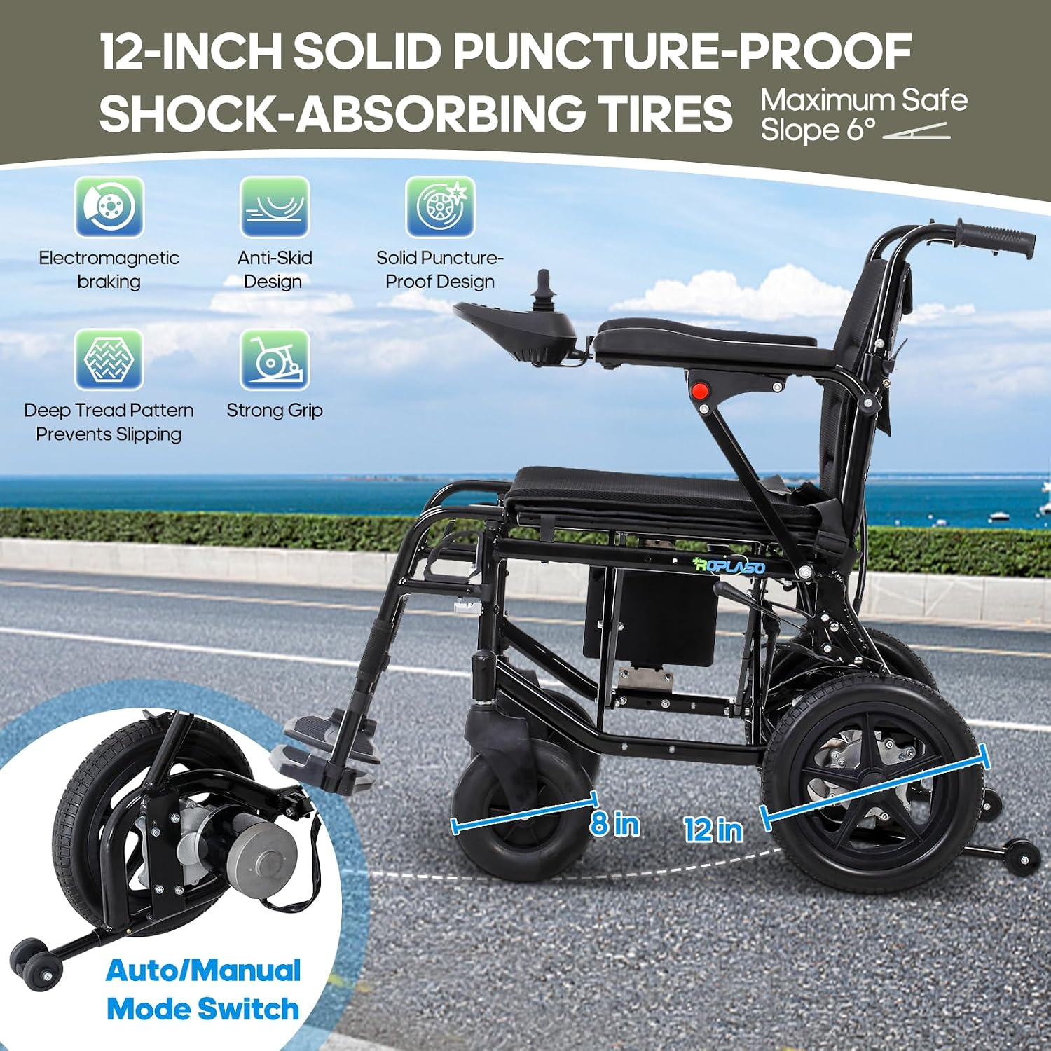 💥 [Flash Sale] Carbon Fiber Pattern Electric Wheelchair for Adults, Foldable Motorized Wheelchair 15 Miles Range, 286 lbs Heavy Duty Capacity