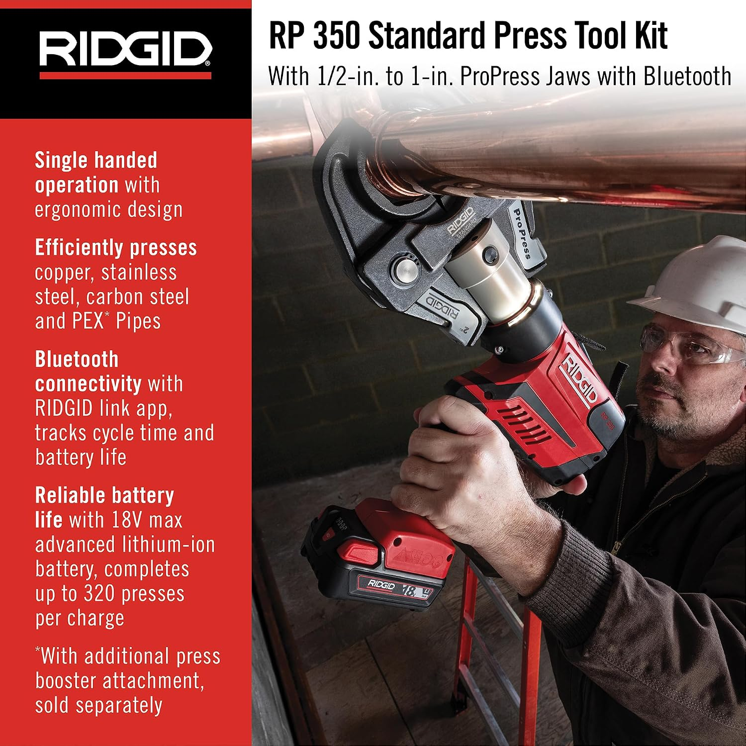 💥Clearance Sale! 100% Original RIDGID 67058 RP 350 ProPress Standard Press Tool Kit (1/2" - 1" Jaws) - Massive Savings