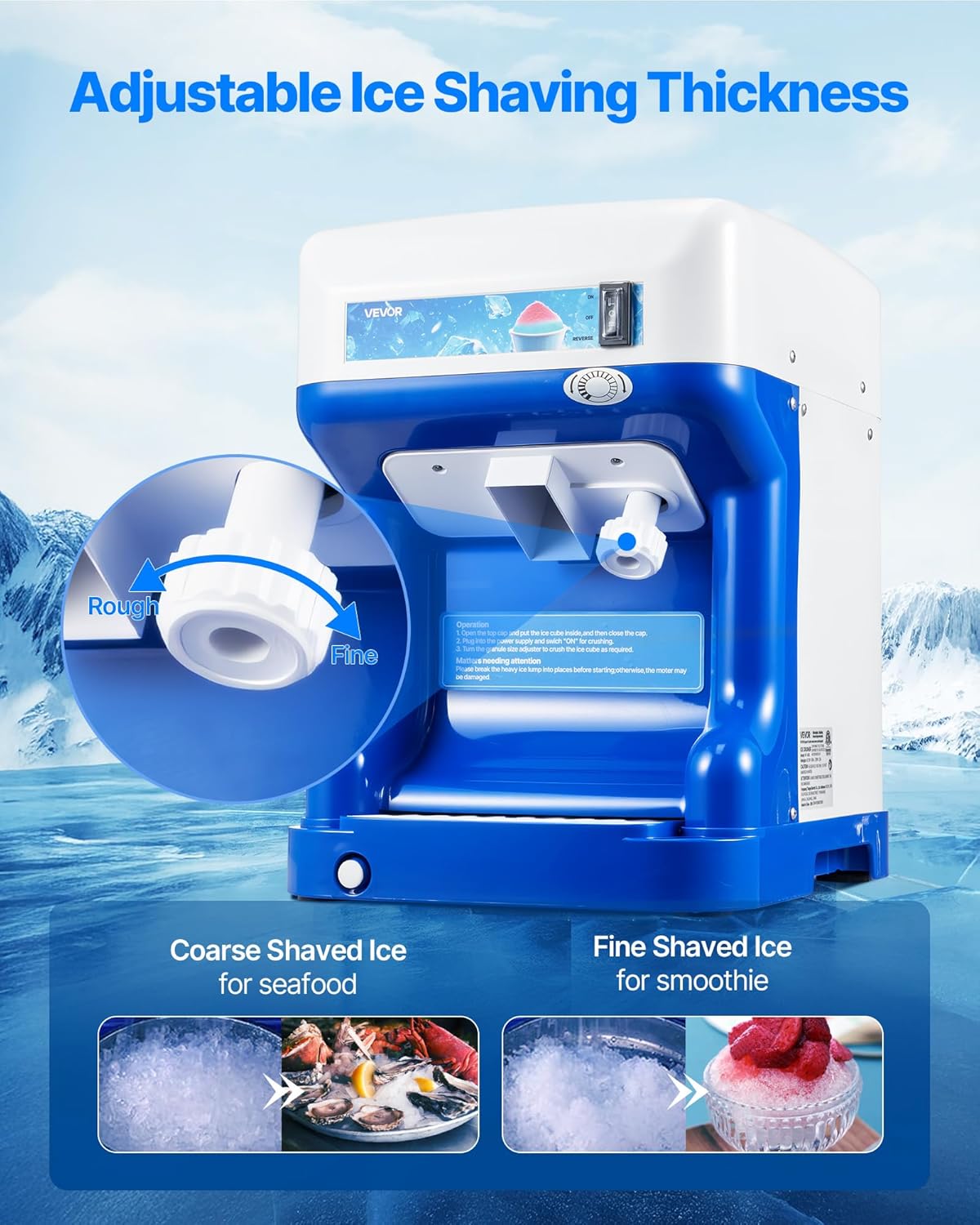 🔥Summer Sale🔥VEVOR Commercial Ice Shaver Crusher