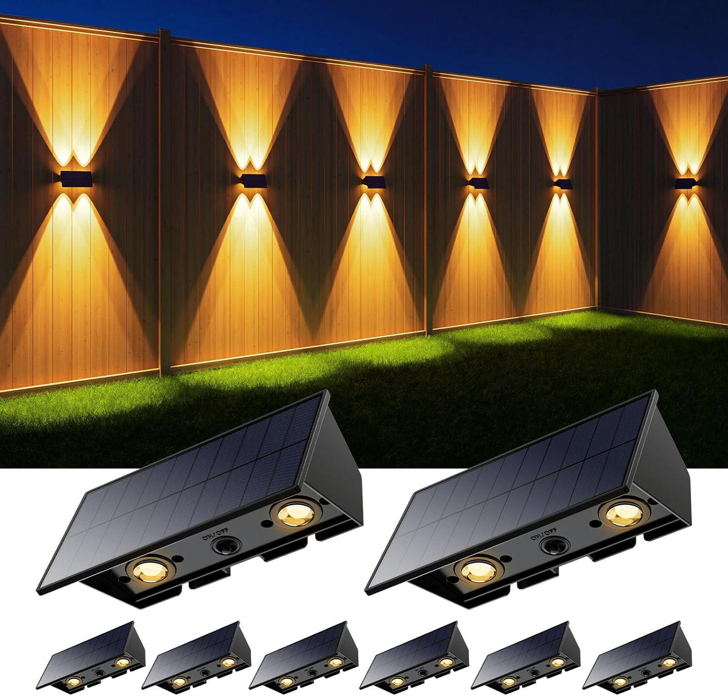 🏡[Online Exclusive] 12 Pack Solar Up and Down Wall Lights - Outdoor Waterproof Decorative LED Lamps for House Exterior, Fence & Patio [🔥Top Rated]