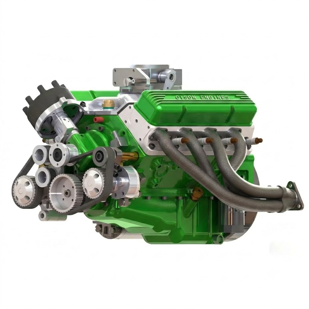 CISON Gasoline OHV V8 Small-block Engine Model Kits 4-Stroke 44cc Water-Cooled 1/6