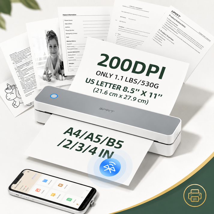 ✨ Buy 1 Get 1 Free 💥 Only $39.99 Today 🛒 Portable Bluetooth Inkless Wireless Printer