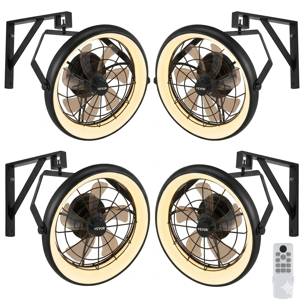 🔥Summer Sale🔥VEVOR 22 Inch Wall Mounted Fan with Lights
