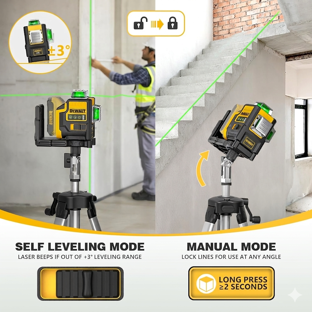 🔥Final Moments🔥Laser Level with Tripod for Dewalt 20V Battery