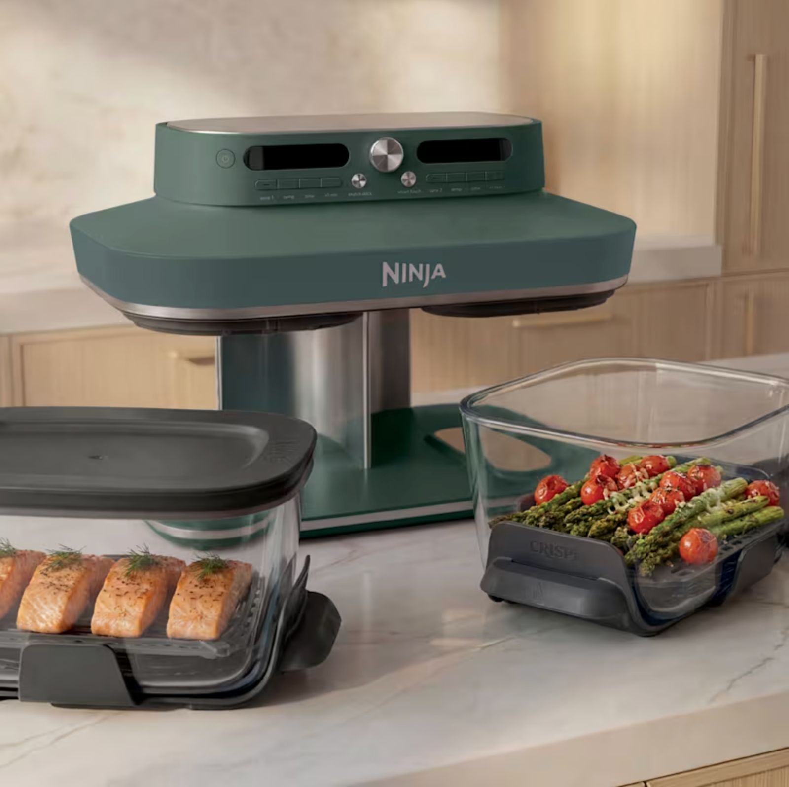 Ninja Crispi® DualZone™ Glass Countertop Air Fryer in CyberSpace