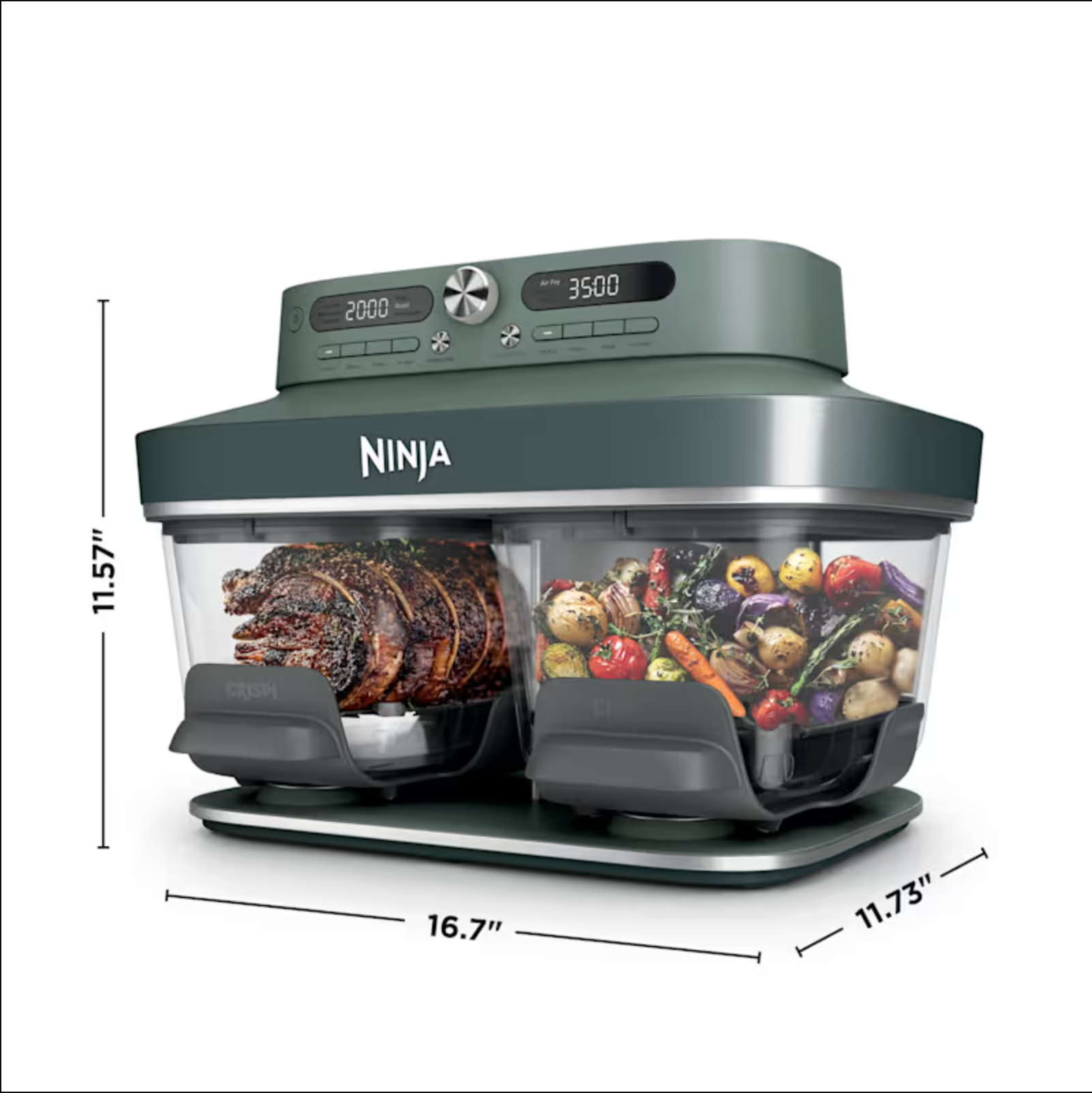 Ninja Crispi® DualZone™ Glass Countertop Air Fryer in CyberSpace