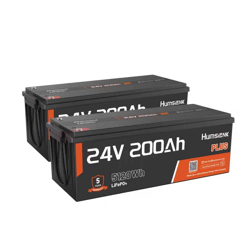 ⏳【Limited Stock】Humsienk 24V 200Ah LiFePO4 Lithium Battery 5120Wh, Built-in 250A BMS Max 6400W Load, Rechargeable Deep Cycle Battery for RV Campers