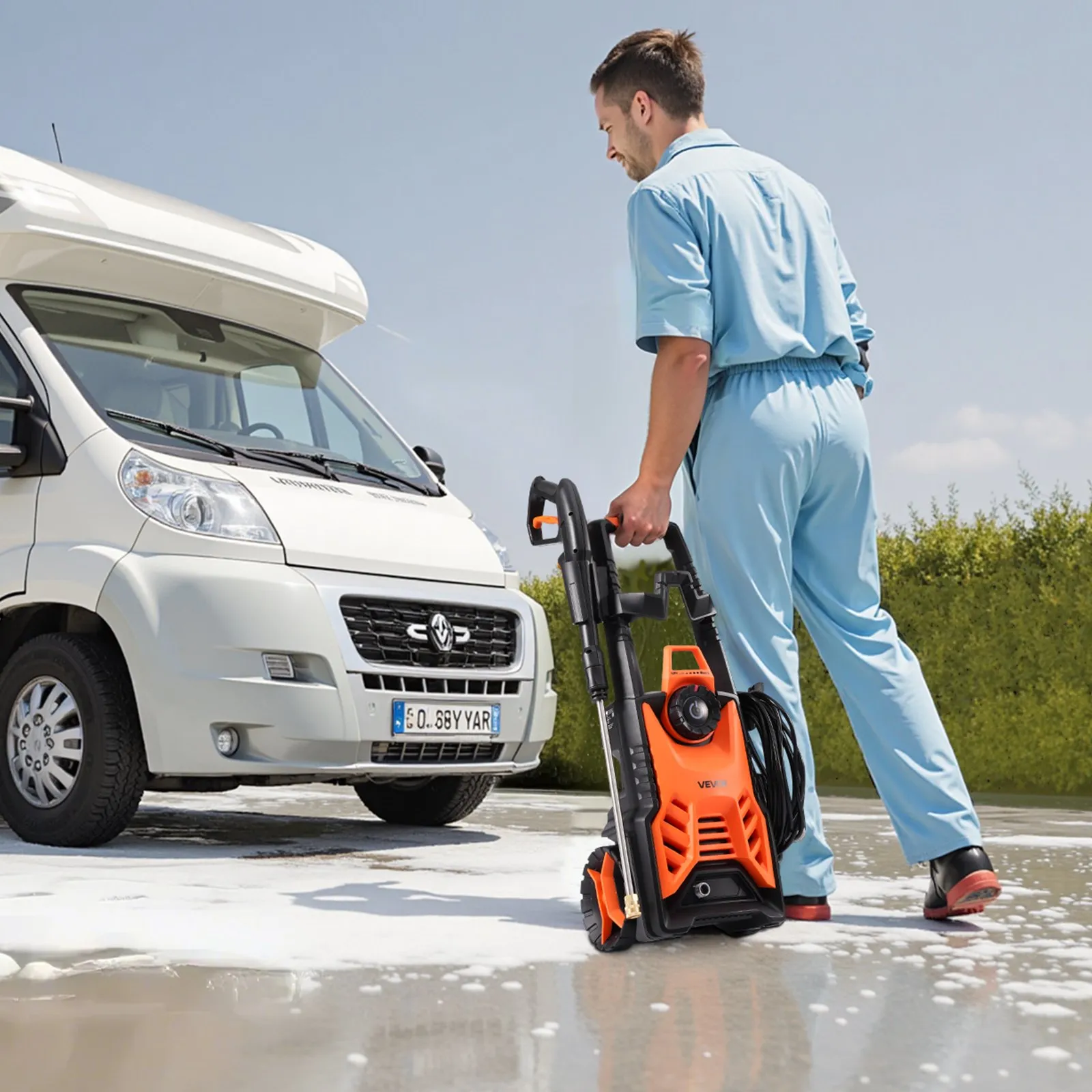 VEVOR Electric Pressure Washer, Max 4500 PSI and 3.2 GPM With Pressure Adjustment, High Power Pressure Cleaning Machine with 4 Quick Connect Nozzles, for Cars/Fences/Driveways/Patios/Home Cleaning