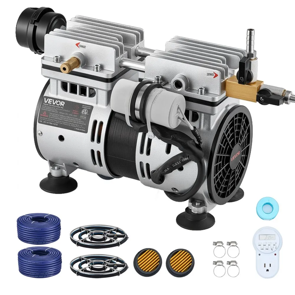 💥 [Limited Time Deal] VEVOR 3/4 HP Pond Aerator Kit, Complete 5.2 CFM Lake Aeration Pump System up to 3 Acres for Complete Oxygen Circulation