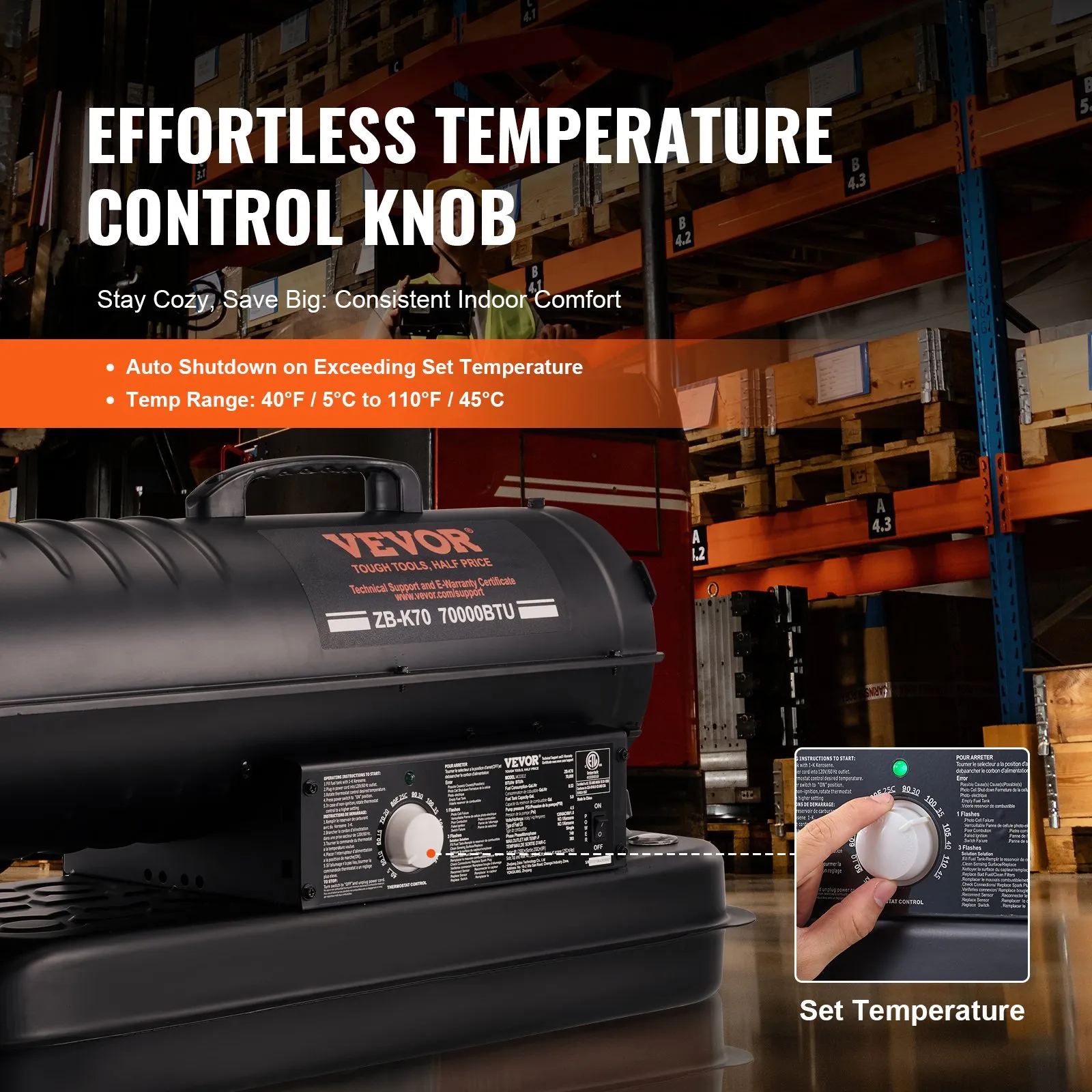 💥Special Offers⚡🔥VEVOR 70,000 BTU Kerosene Forced Air Heater