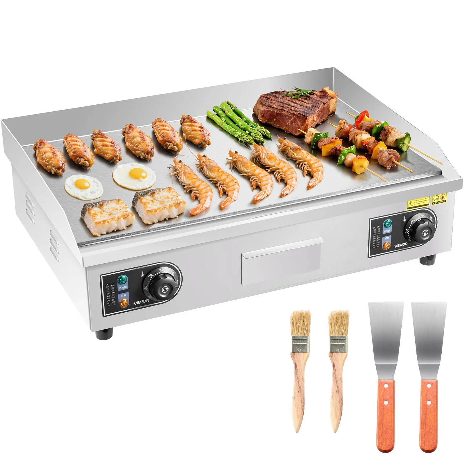 💥Special Offers⚡🔥VEVOR 1750W Commercial Electric Griddle | Adjustable Temp | Stainless Steel Flat Top Grill