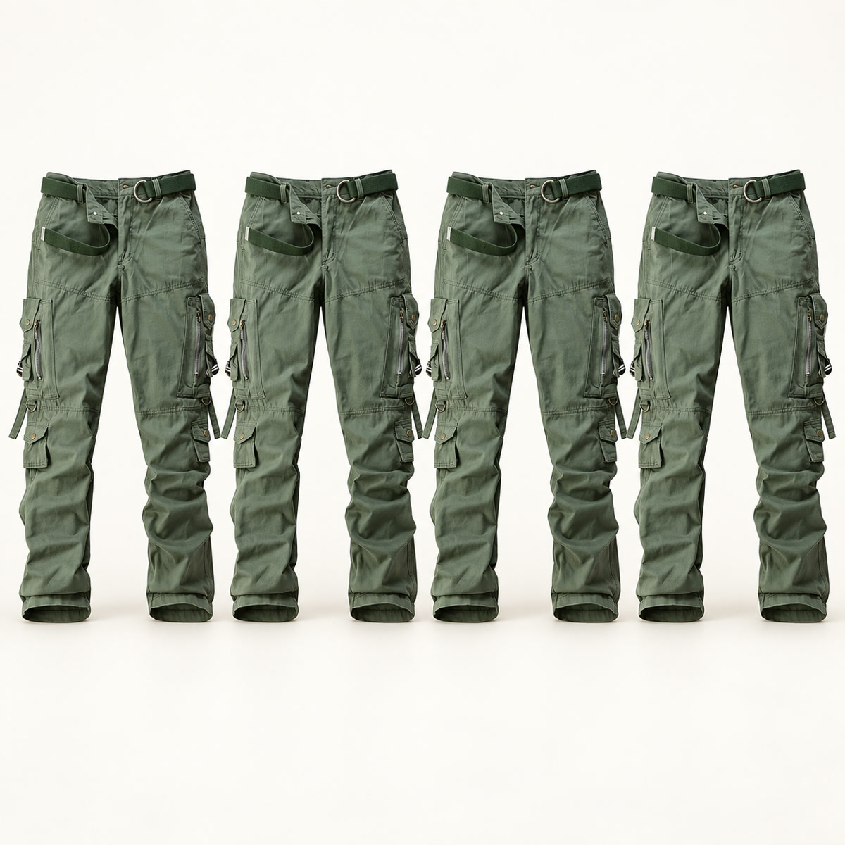 Men's Multi-Pocket Cargo Pants Multipack - 4-Piece olive Pack