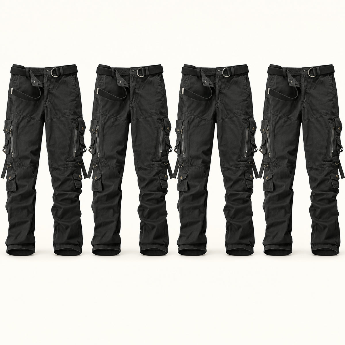 Men's Multi-Pocket Cargo Pants Multipack - 4-Piece black Pack