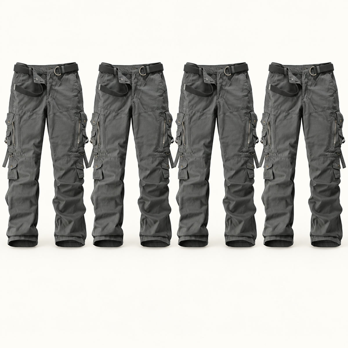 Men's Multi-Pocket Cargo Pants Multipack - 4-Piece charcoal Pack