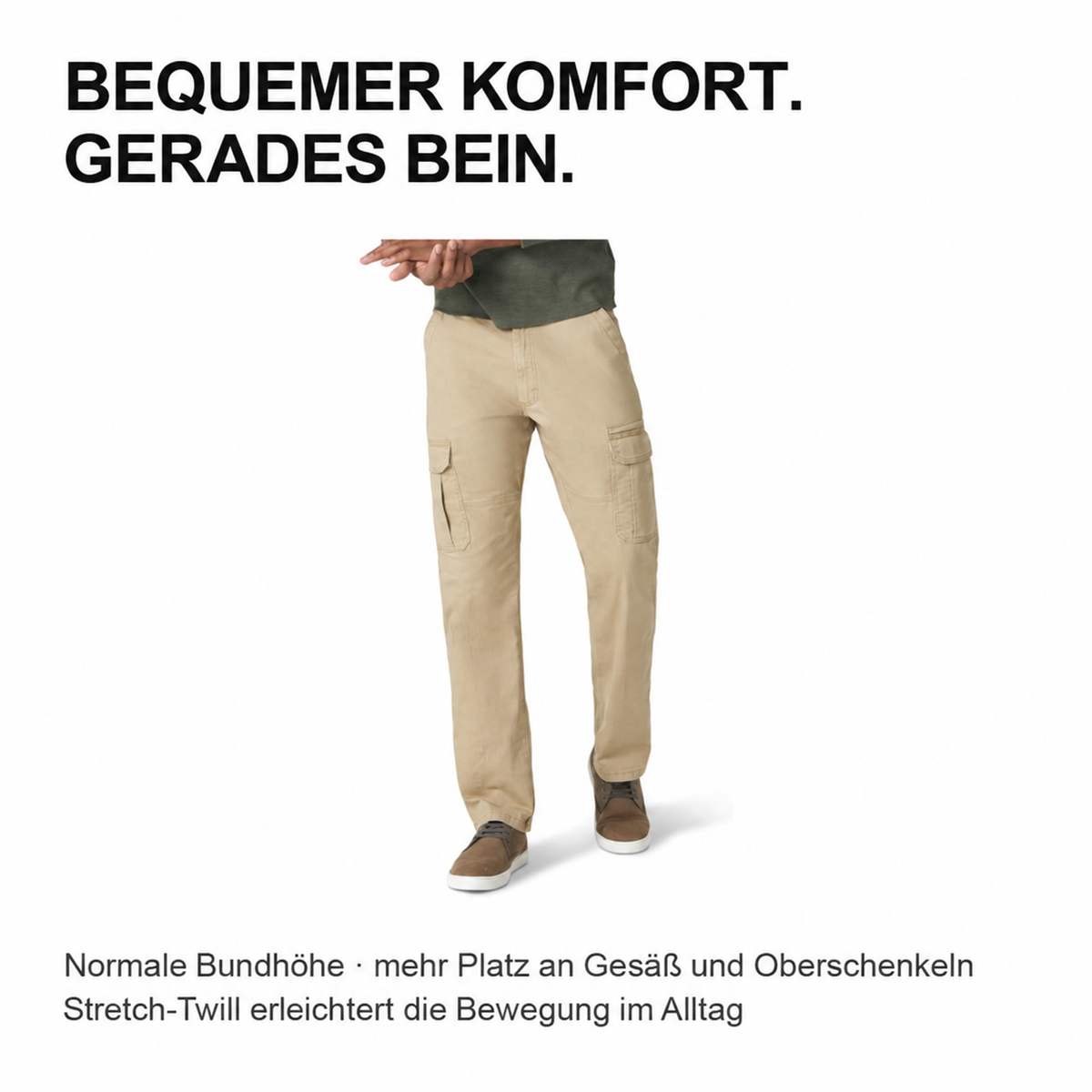 9er-Pack Herren-Stretch-Cargohosen in Relaxed Fit mit 6 Taschen - 01