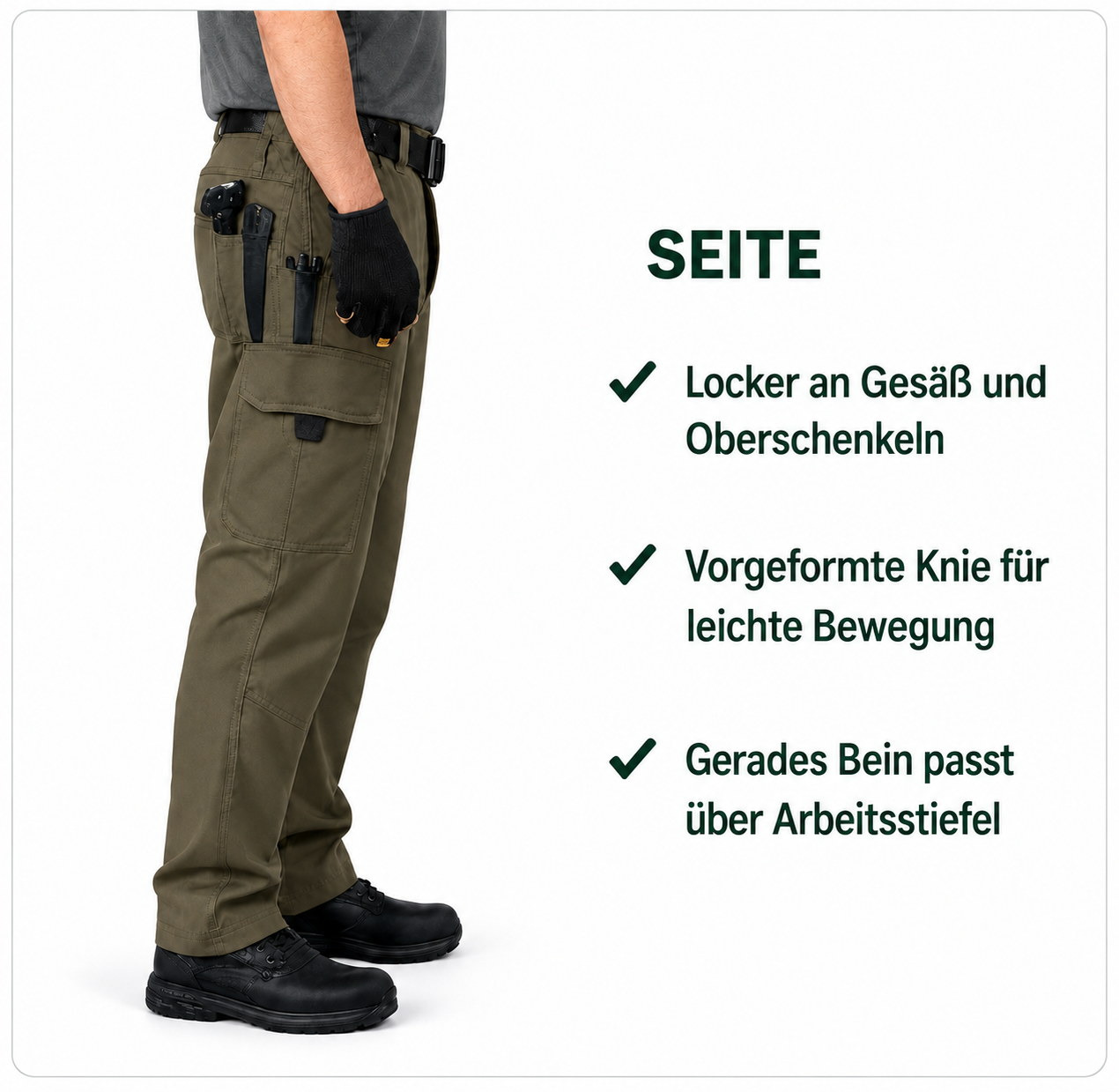5er-Pack Herren-Arbeitshosen mit mehreren Taschen - 04