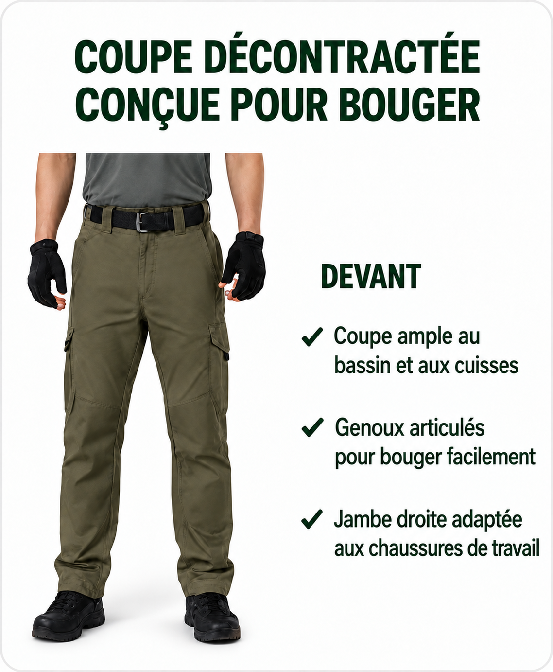 Lot de 5 pantalons de travail homme multipoches - 03