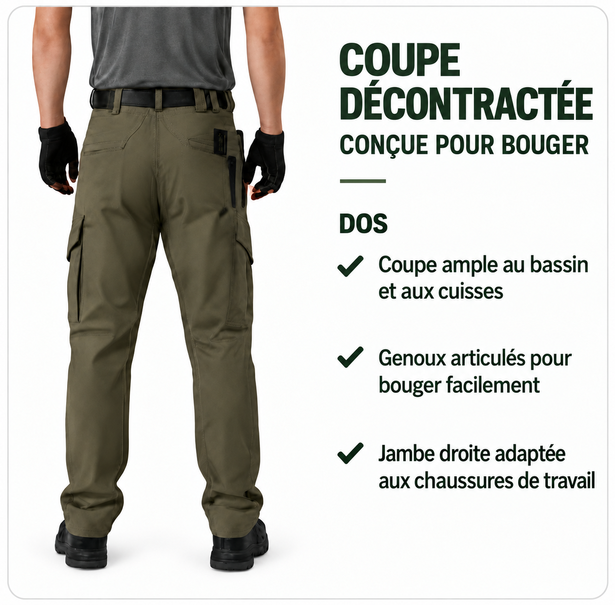 Lot de 5 pantalons de travail homme multipoches - 05
