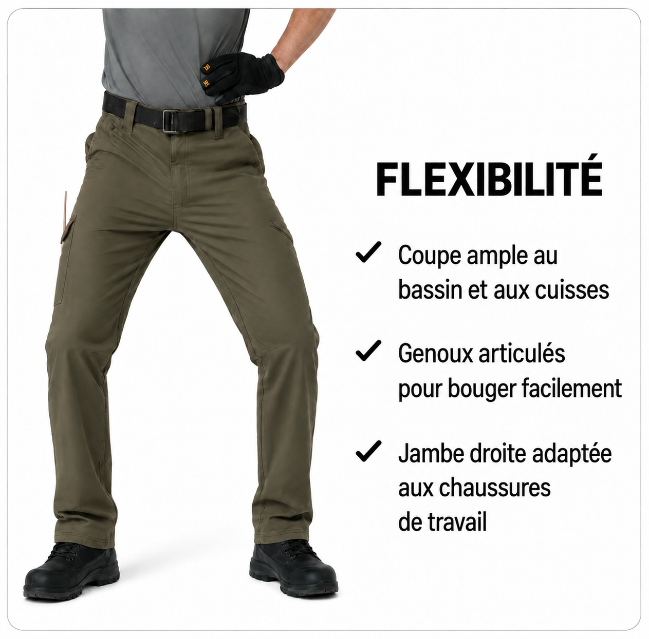 Lot de 5 pantalons de travail homme multipoches - 06