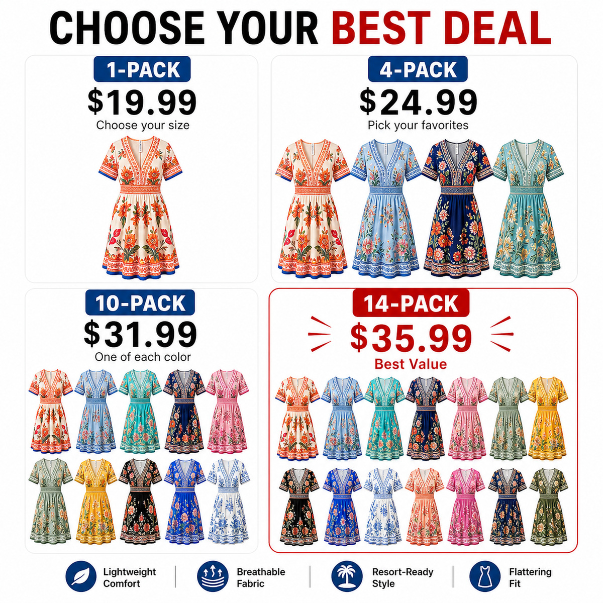 Tropical floral resort dress bundle deal guide