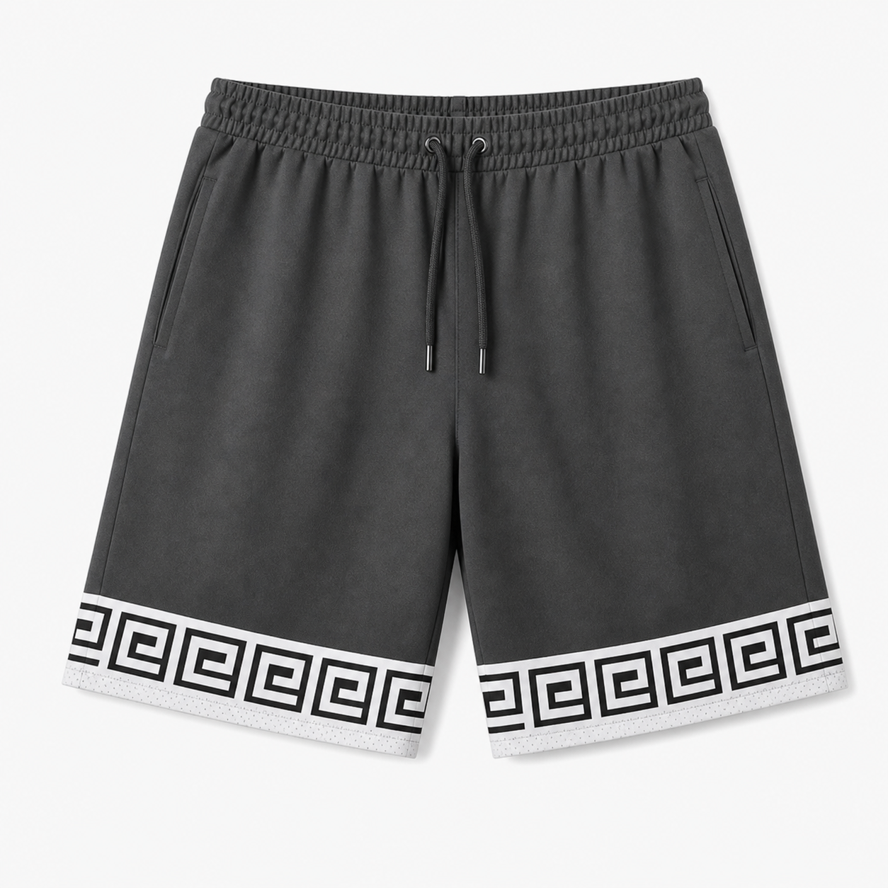 🔥CLEARANCE SALE🔥 Men's Greek Key Hem Athletic Shorts - Charcoal