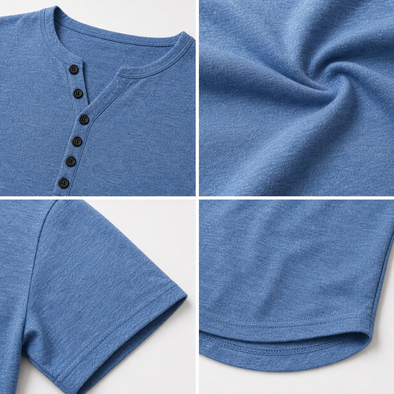 🔥CLEARANCE SALE🔥 Men's Short Sleeve Henley T-Shirt - Details
