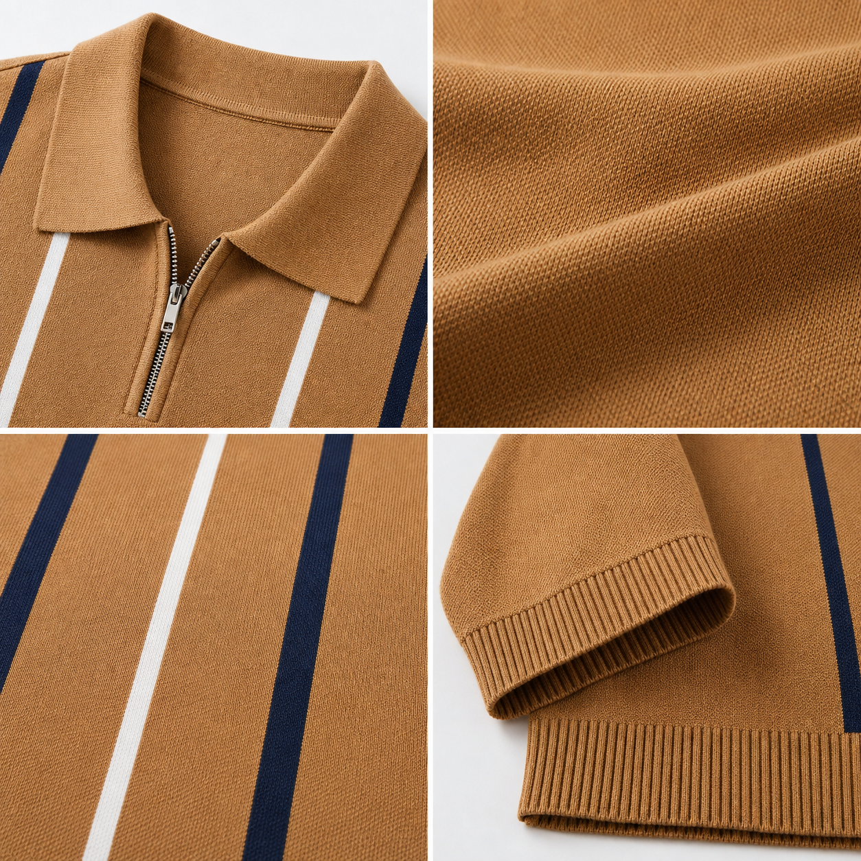 🔥CLEARANCE SALE🔥 Men's Knit Half-Zip Polo Shirt - Details