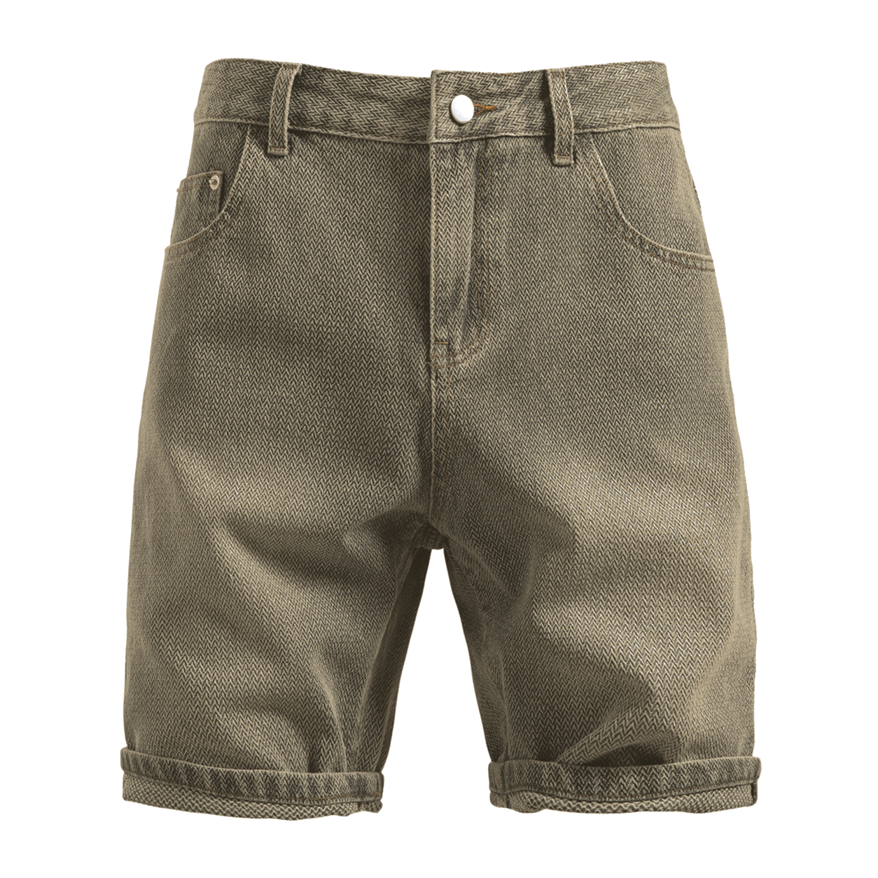 🔥CLEARANCE SALE🔥 Men's Herringbone Denim-Look Casual Shorts - Khaki