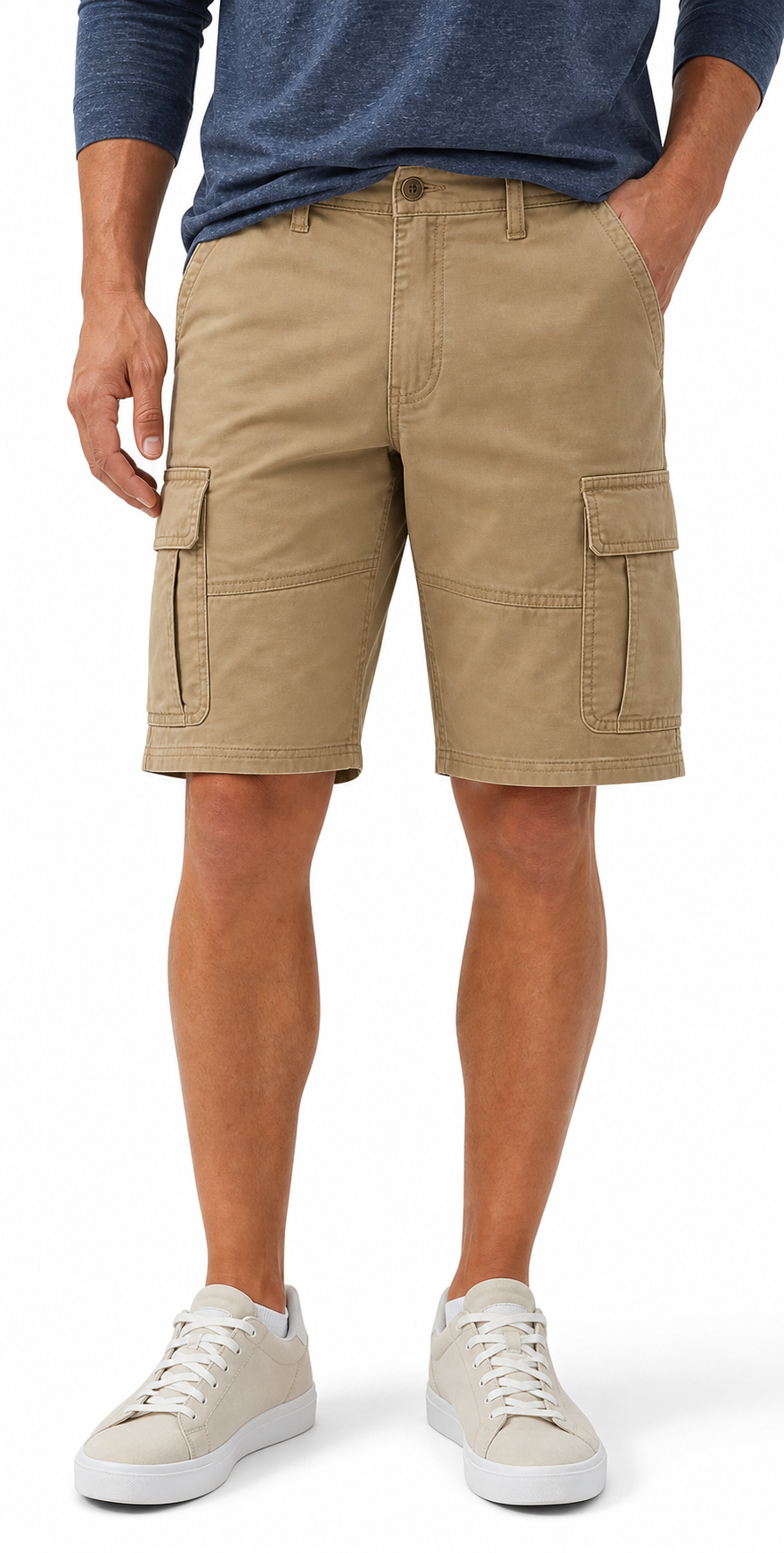 🔥CLEARANCE SALE🔥 Men's Cotton Twill Cargo Shorts - Khaki