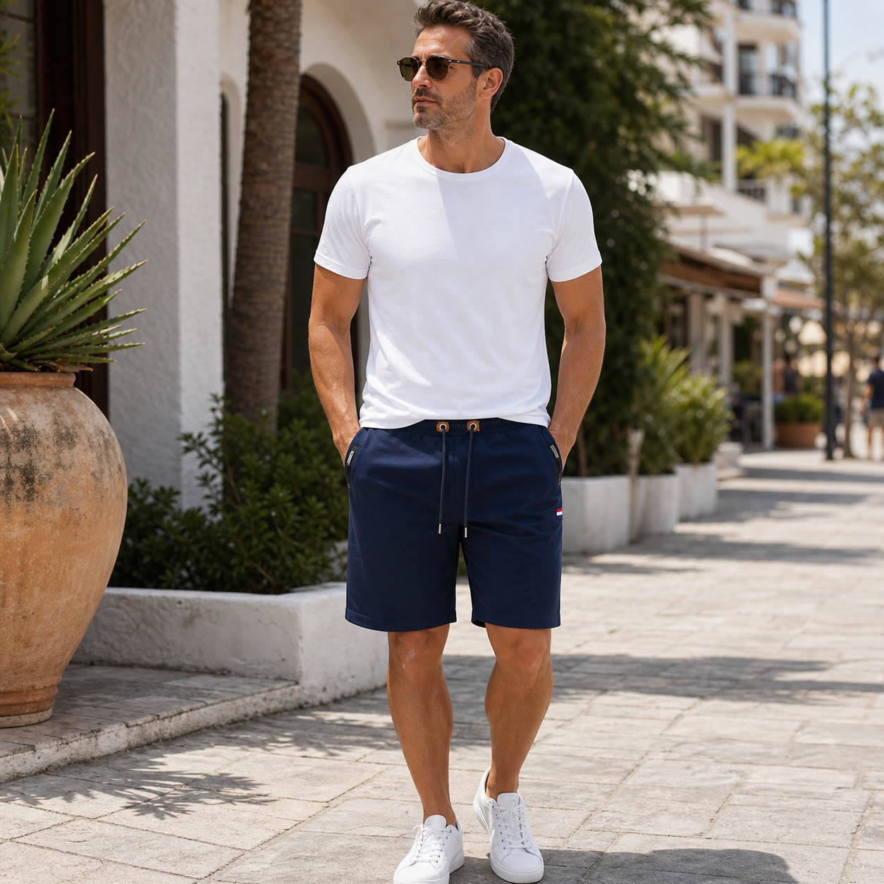 🔥CLEARANCE SALE🔥 Men's Flag Patch Drawstring Shorts - Lifestyle