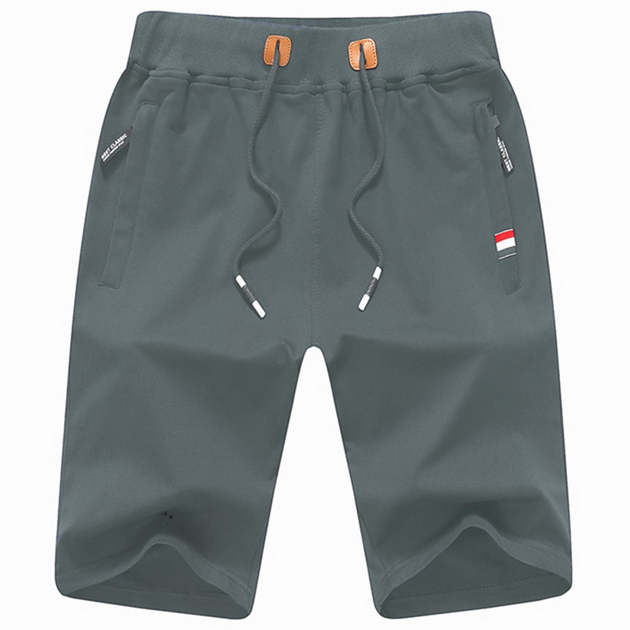 🔥CLEARANCE SALE🔥 Men's Flag Patch Drawstring Shorts - Light Gray