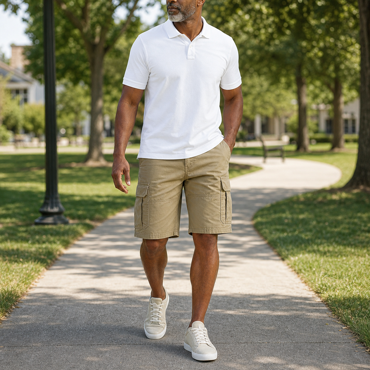 🔥CLEARANCE SALE🔥 Men's Cotton Twill Cargo Shorts - Model Black