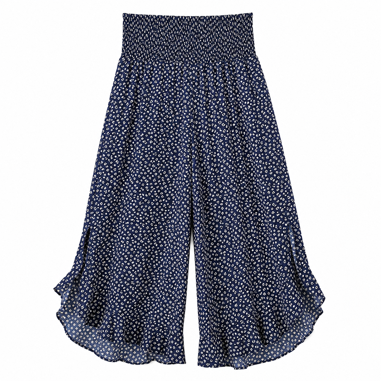 🔥CLEARANCE SALE🔥 Women's Polka Dot Wide-Leg Palazzo Pants - Navy White Dot
