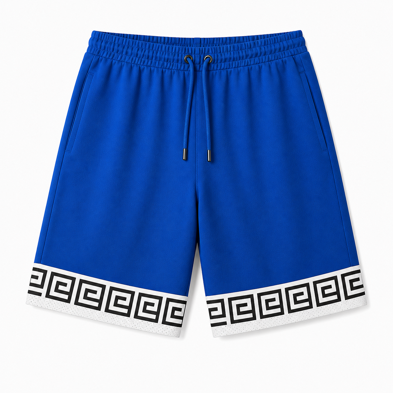 🔥CLEARANCE SALE🔥 Men's Greek Key Hem Athletic Shorts - Royal Blue