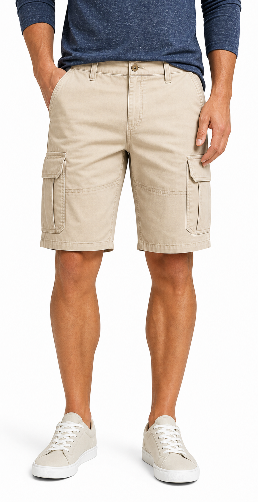 🔥CLEARANCE SALE🔥 Men's Cotton Twill Cargo Shorts - Stone