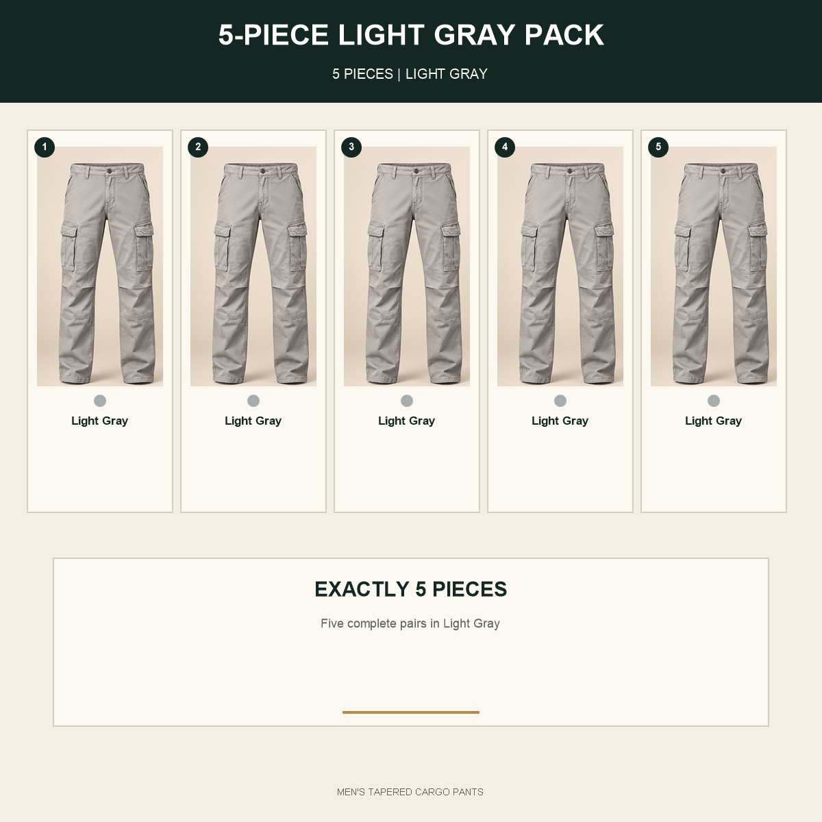 p77 - 5-Piece Light Gray Pack